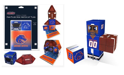Boise State Broncos Magnetic Fan Tiles & Qubee Character Combo Set