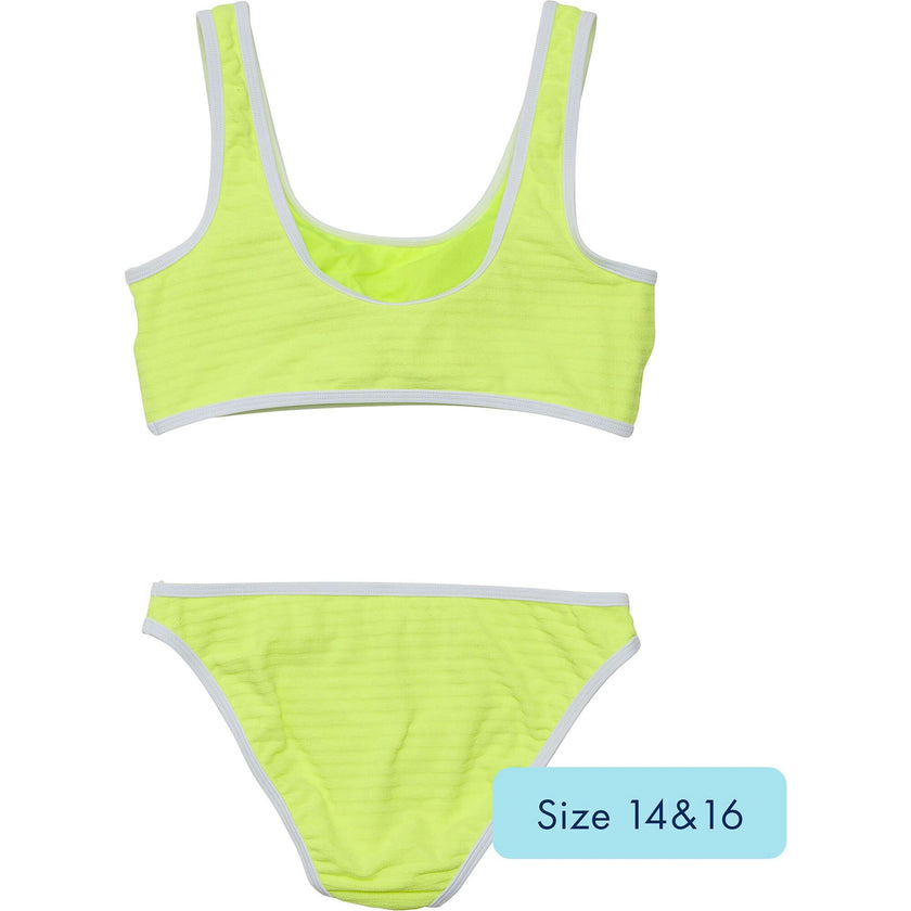 UPF50+ Contrast Piped Sleeveless Crop Bikini