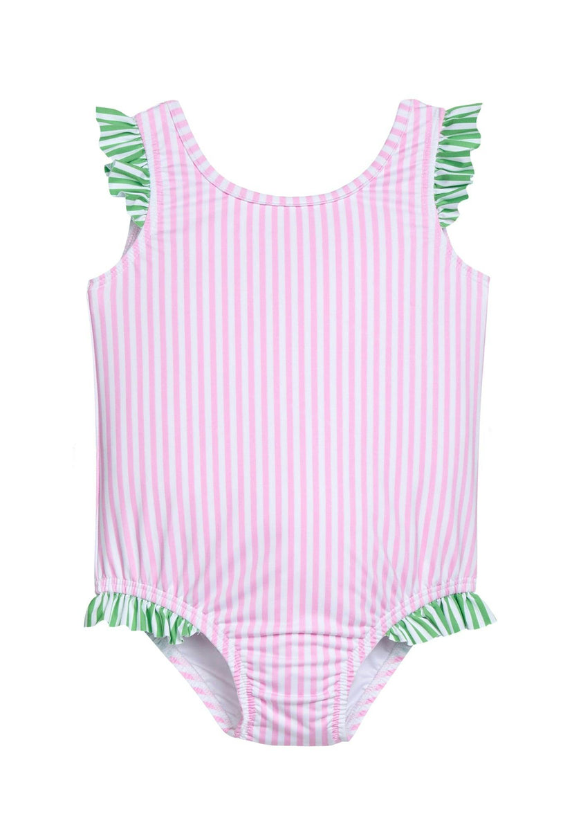 Scoop One Piece Swimsuit - Pink Stripe