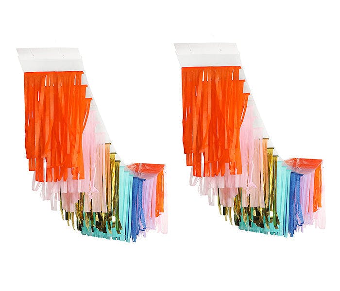 Multicolor Fringe Canopy Banners (set of 2)