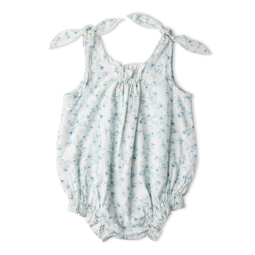 Organic Tie Shoulder Bubble Romper - Ivy Floral