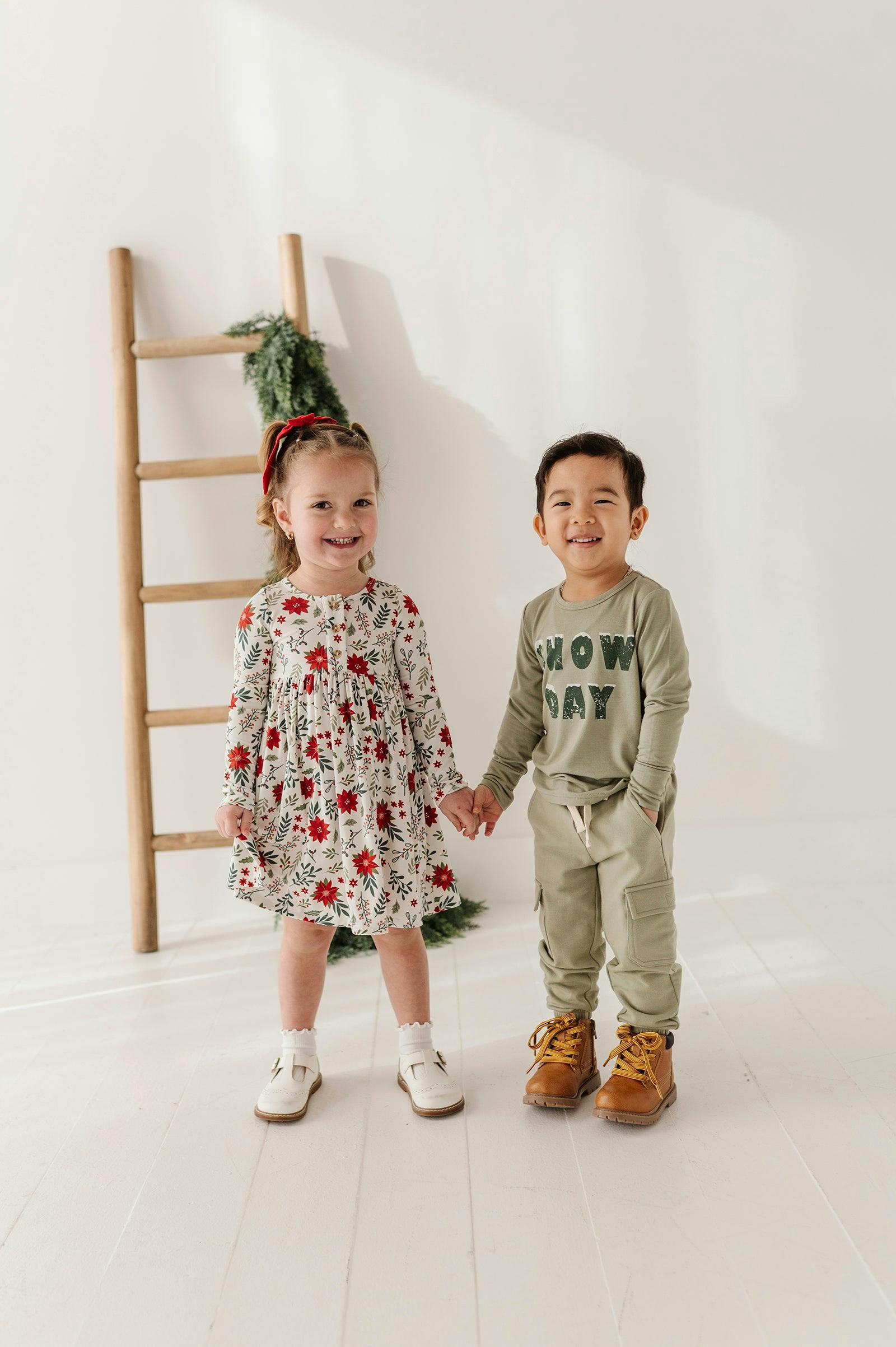 Boys Long Sleeve Tee in Snow Day