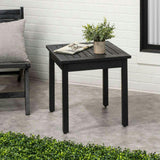 Archer 18.9" Modern Classic Square Slatted Solid Acacia Wood Indoor/Outdoor Adirondack Side Table