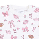 Footballs and Bows - Oversized Sweatshirt and Baby Bells