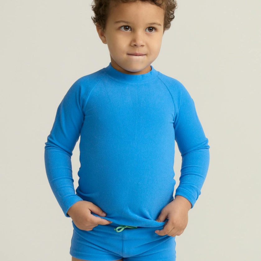 unisex deep sea blue terry rashguard
