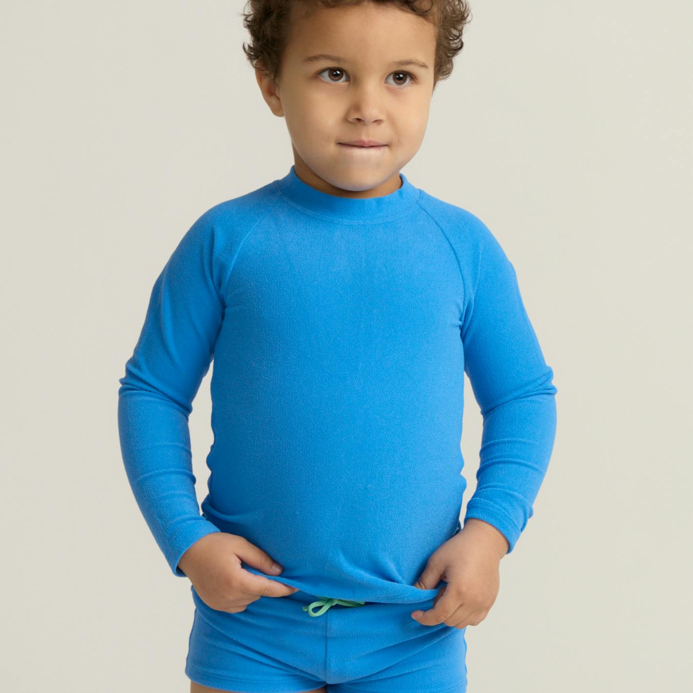unisex deep sea blue terry rashguard