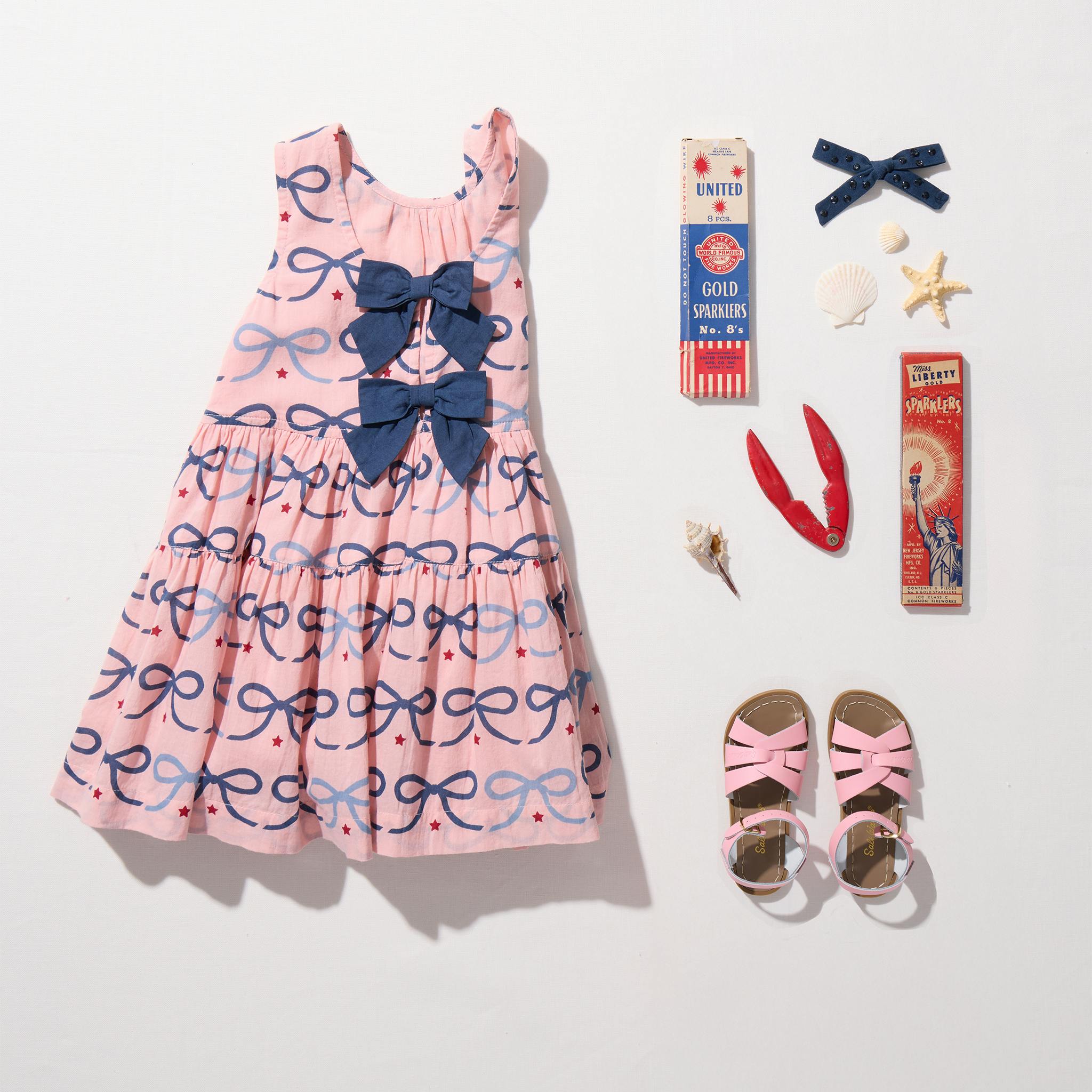 Girls Eloise Dress - Pink Bows