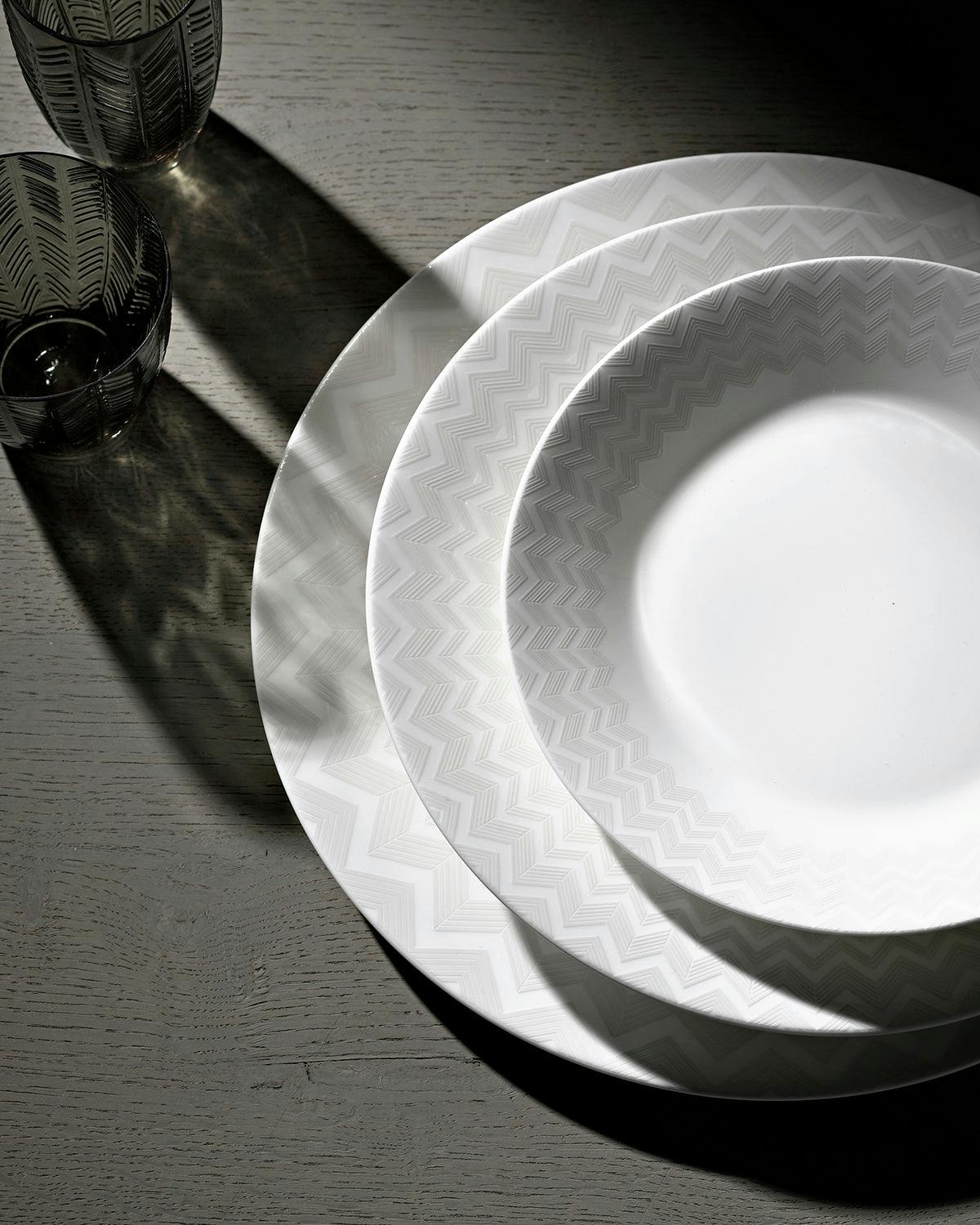 Pickle Dish ZIG ZAG  White diam. 9