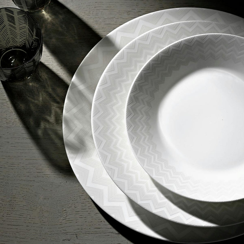 Salad Bowl ZIG ZAG  White diam. 10.5" x 4.3"