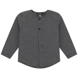 Checkered Woven Button Front Long Sleeve Shirt