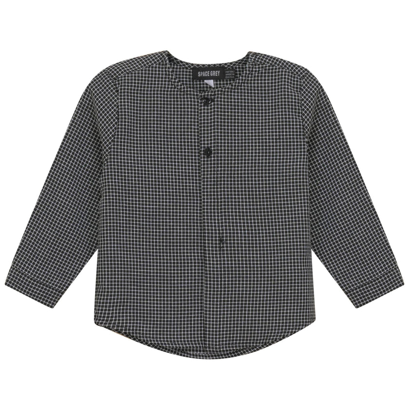 Checkered Woven Button Front Long Sleeve Shirt