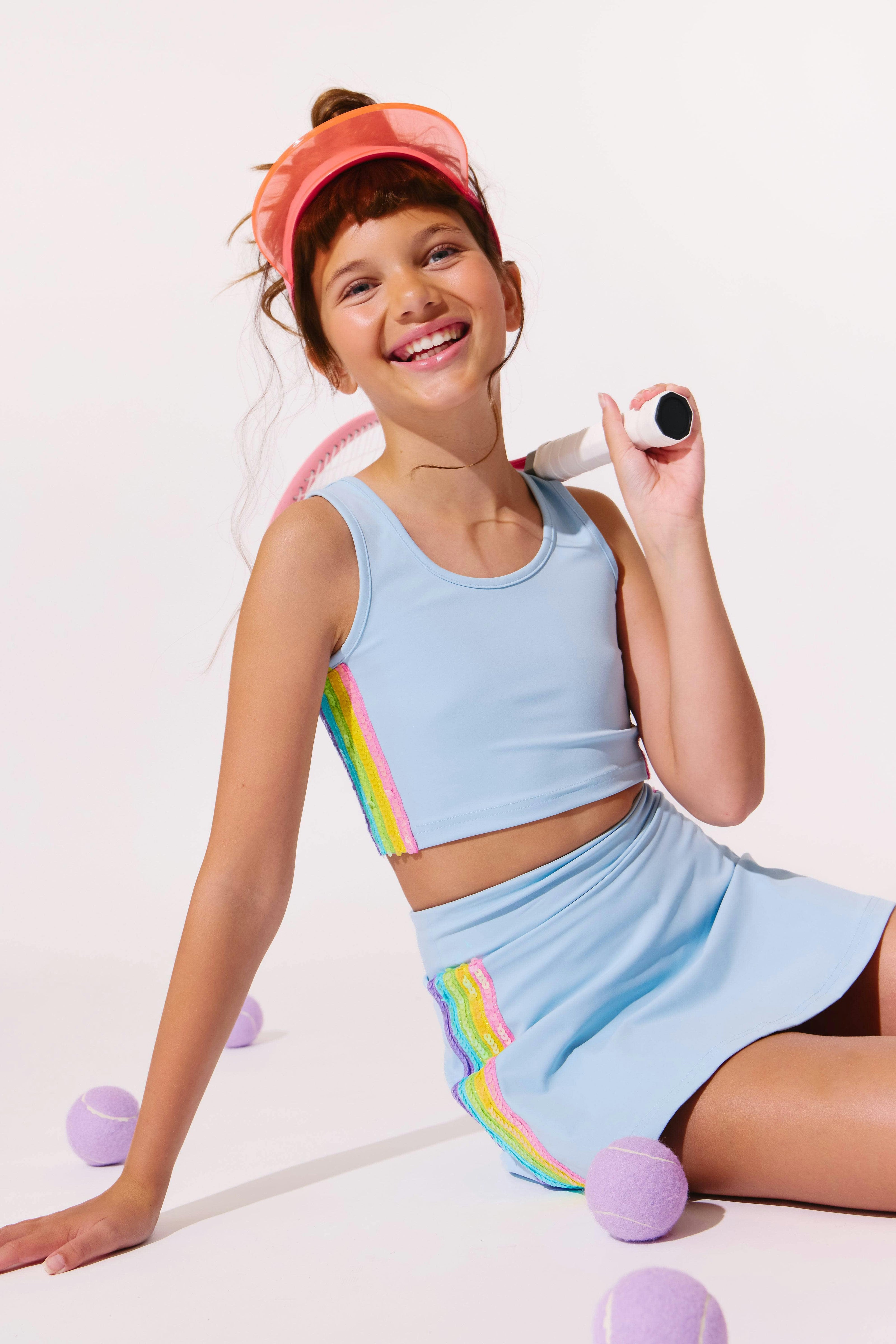 Blue Rainbow Sherbet Sequin Tennis Set