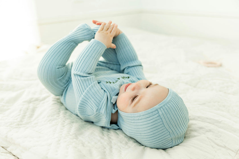 Rib Knit Stretchie and Bonnet