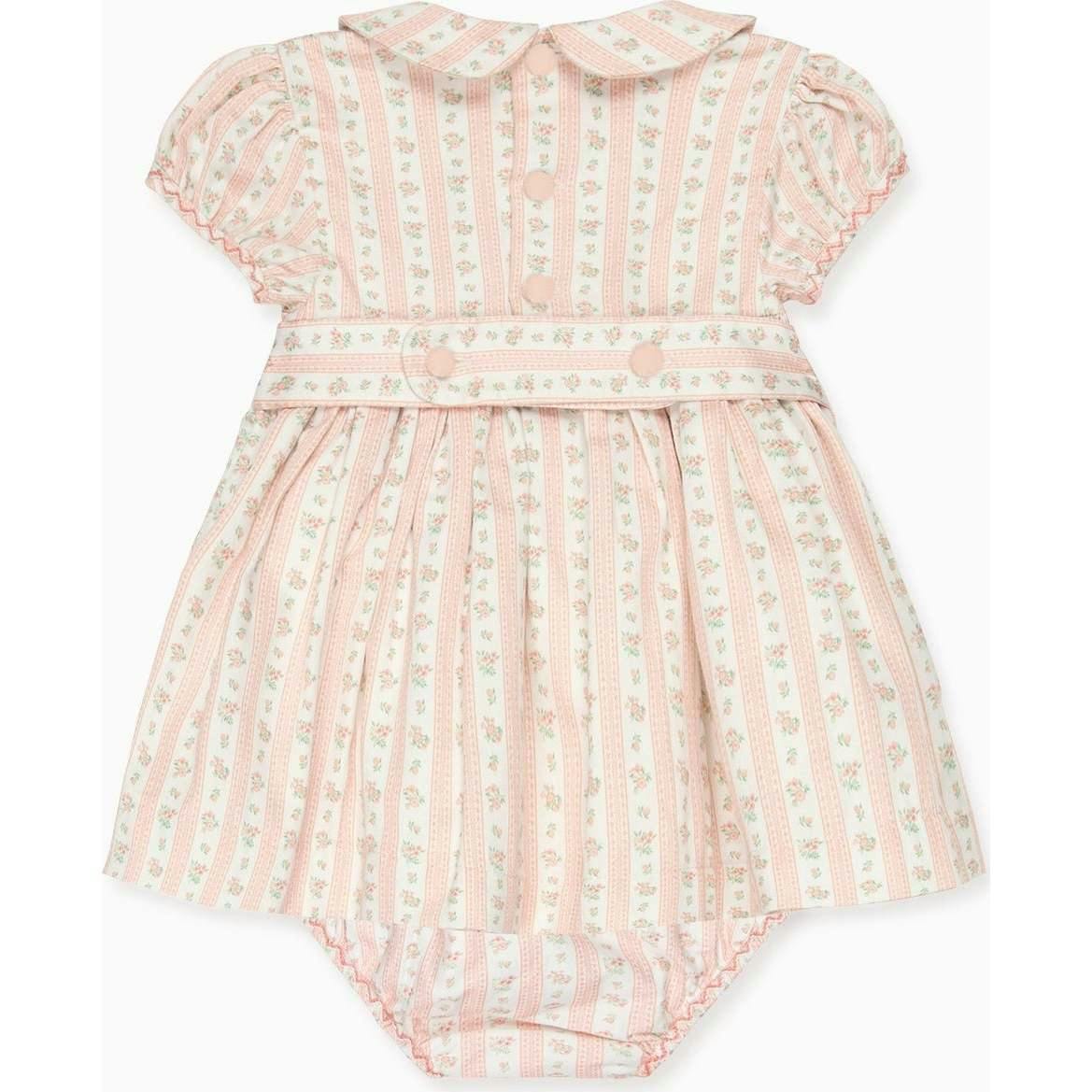Pink Floral Stripe Arcadia Baby Girl Hand-Smocked Set