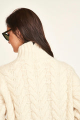Salida Cable Turtleneck in Alabaster