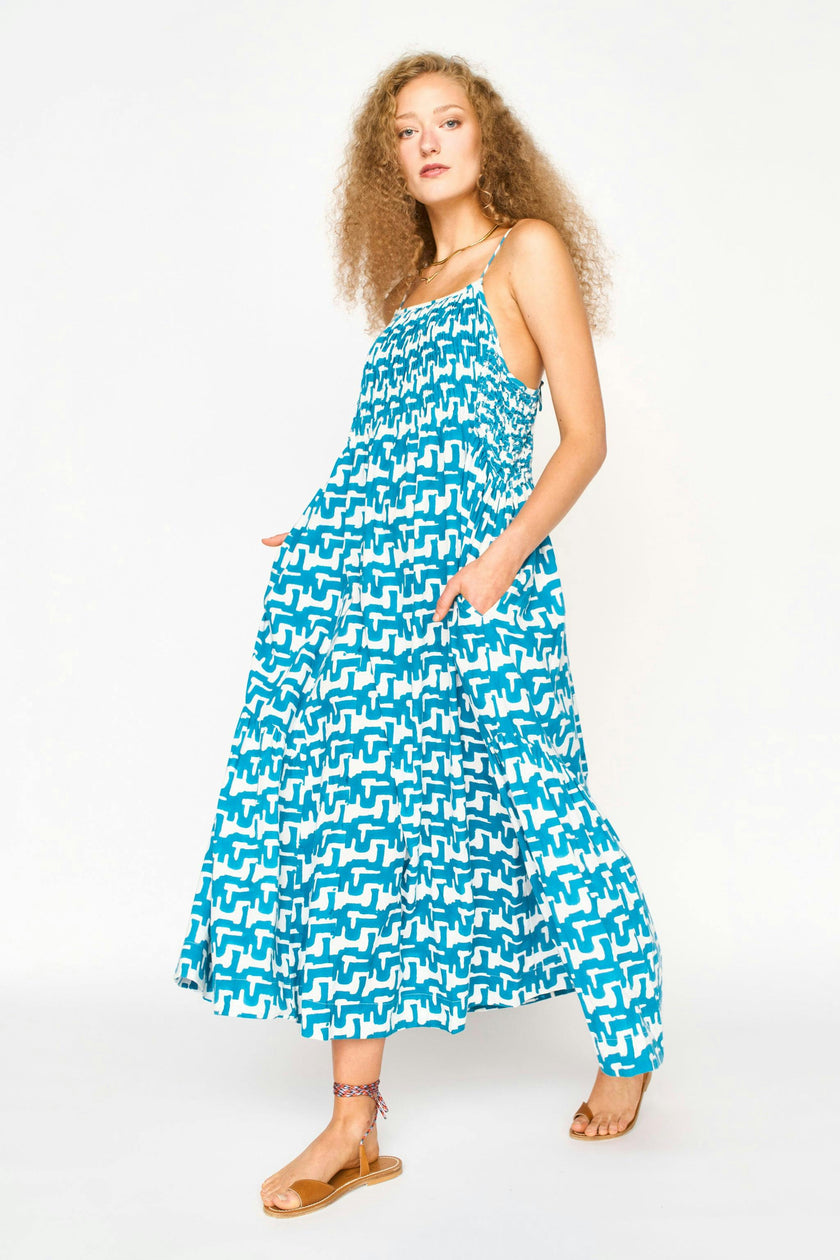 Janeiro Dress in Azure Popova