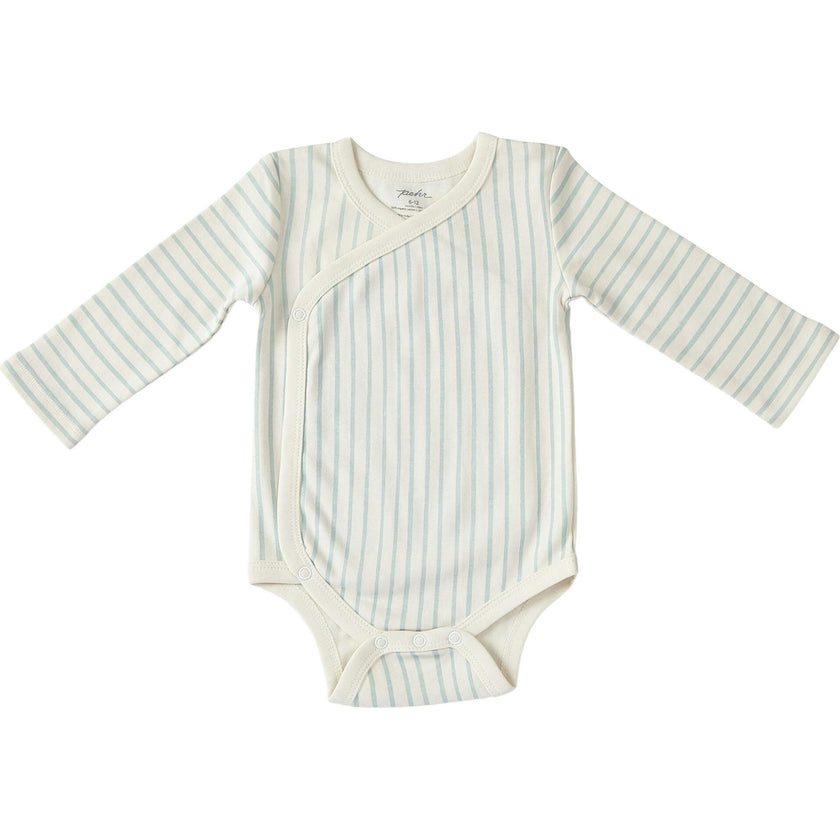 Organic Stripes Away Kimono One-Piece, Blue