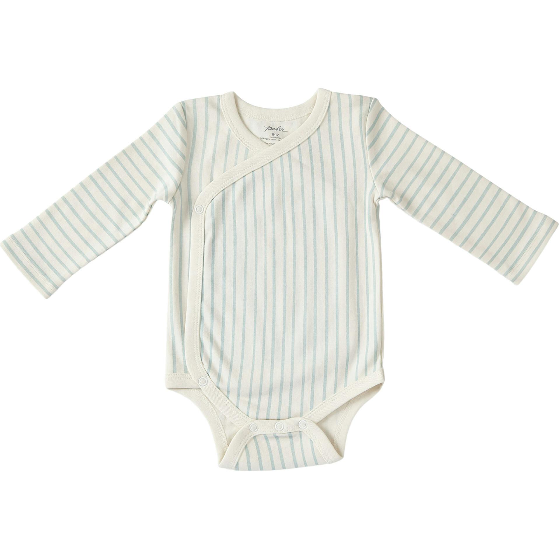 Organic Stripes Away Kimono One-Piece, Blue