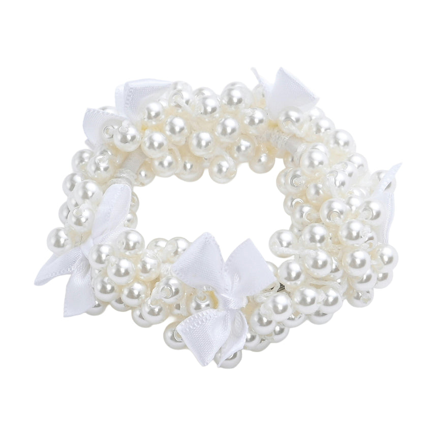 Beaded Bow Scrunchie Set