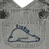 BONTON Soft Grey Embroidered Icare Baby Overalls