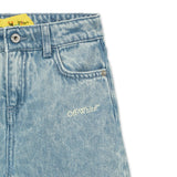 Light Blue Diagonal Sketch Denim Pants