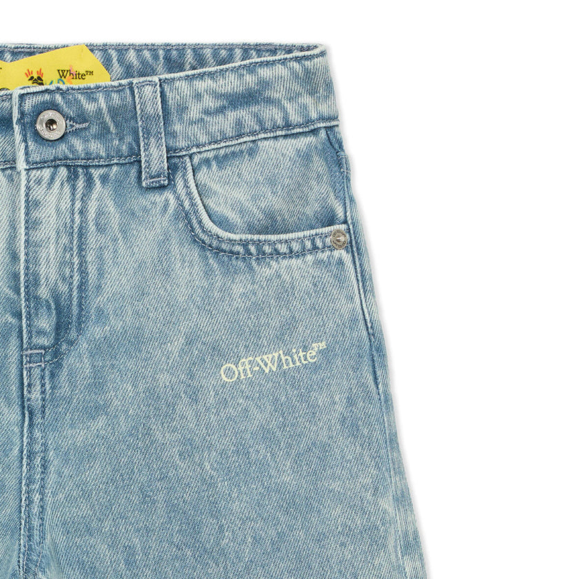 Light Blue Diagonal Sketch Denim Pants