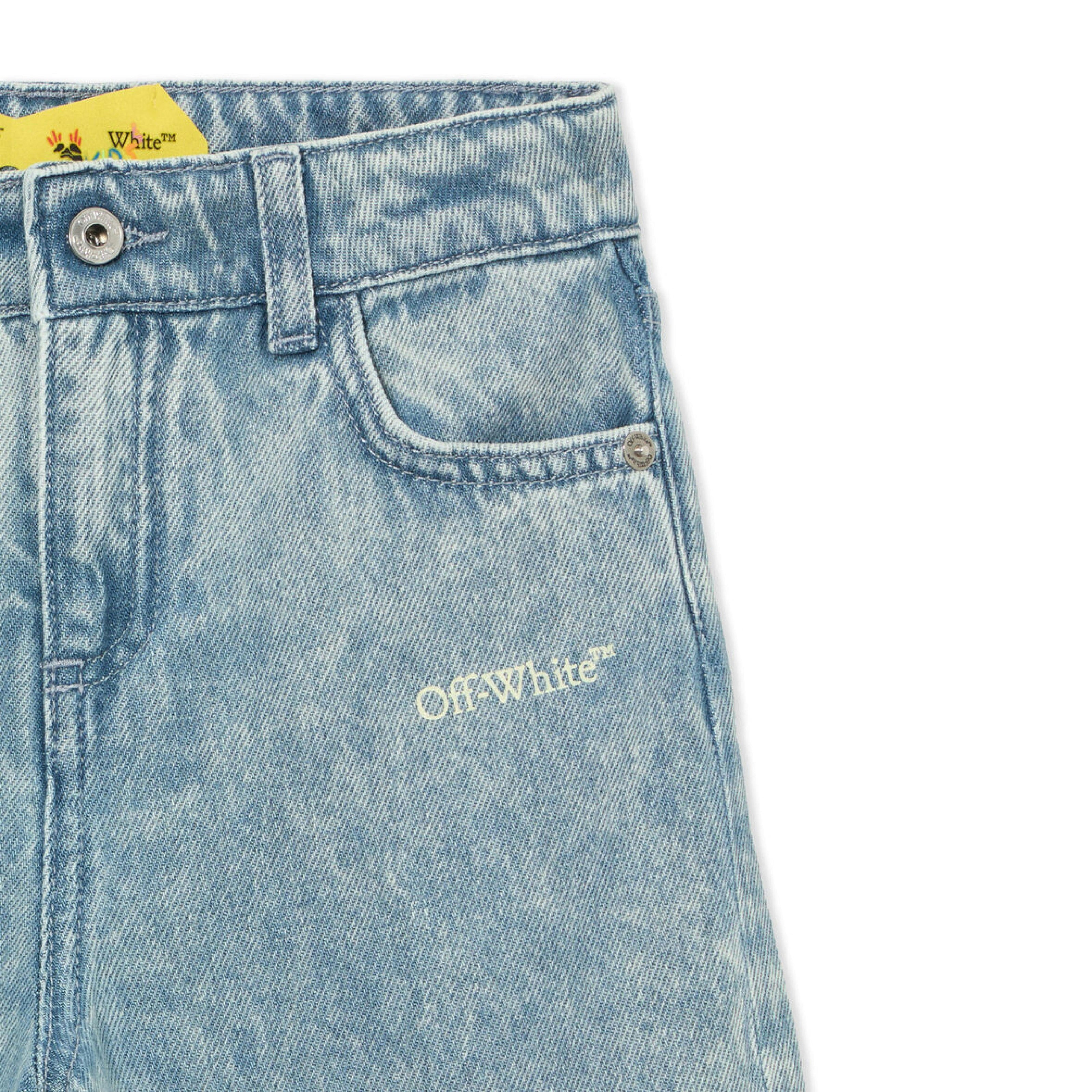 Light Blue Diagonal Sketch Denim Pants