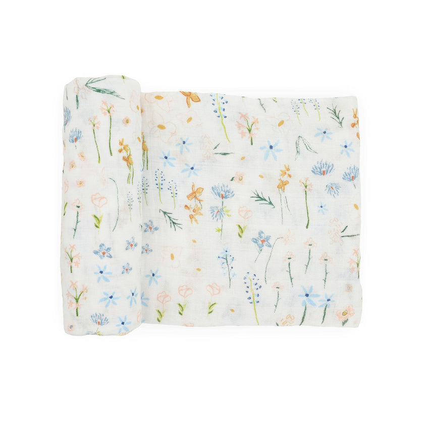 Cotton Muslin Swaddle Blanket - Pastel Petals