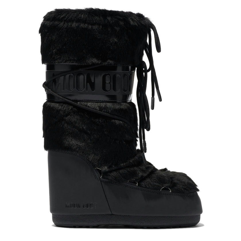 MOON BOOT Icon Faux Fur - Black