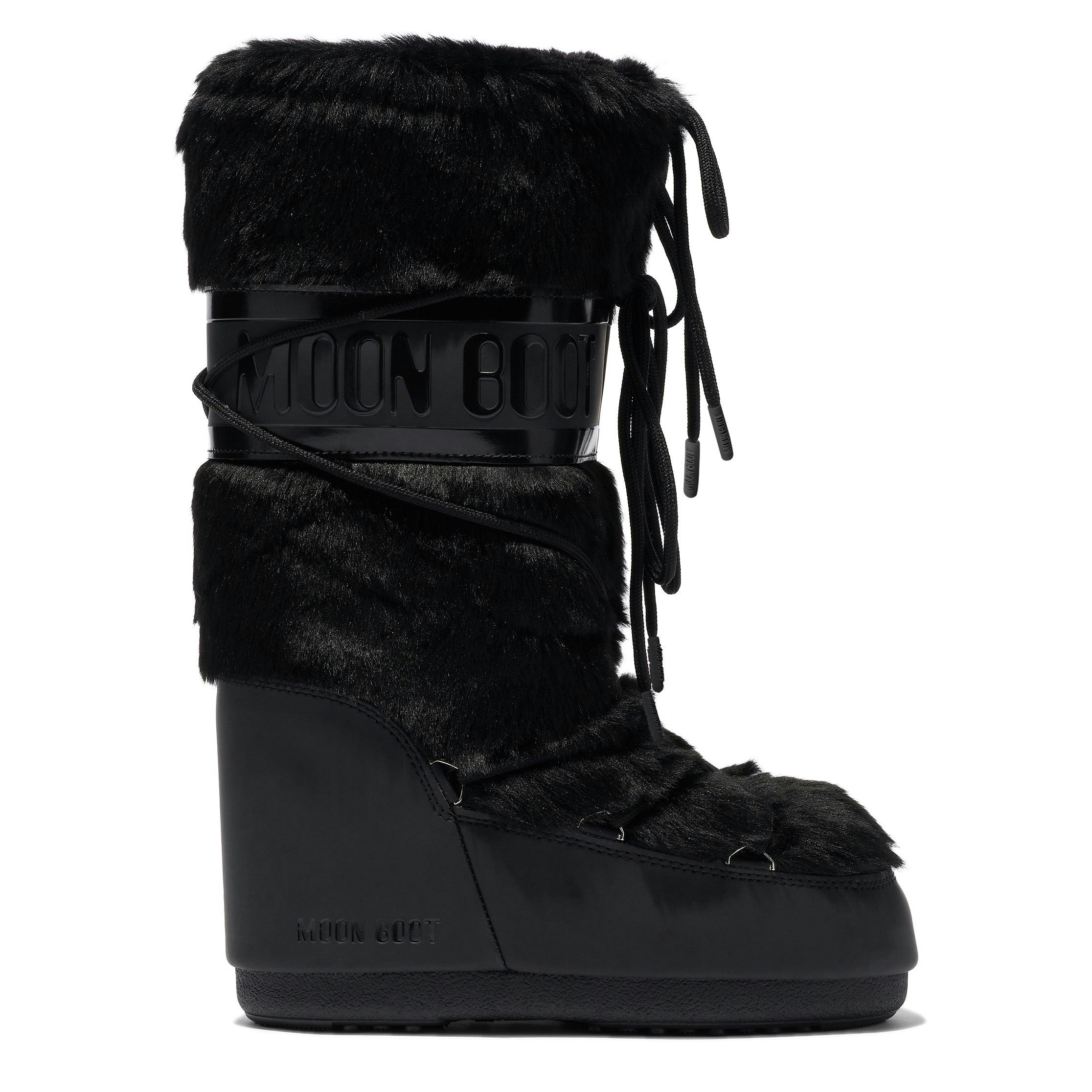 MOON BOOT Icon Faux Fur - Black