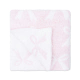 Chenille - Baby Pink Bow Blanket