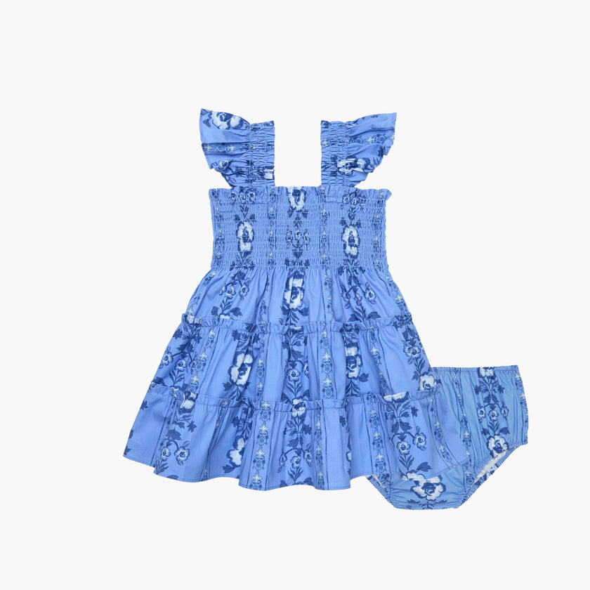 The Ellie Nap Dress - Blue Vine Stripe  Maisonette