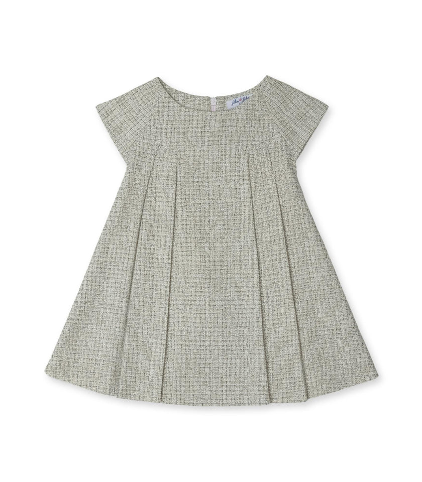 Rose Girl Dress, Light Beige Tweed