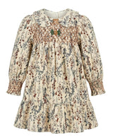 Floral Smocked Corduroy Dress
