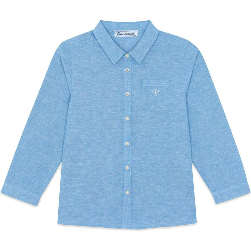 TARTINE ET CHOCOLAT Melange Linen Overshirt - Nuage