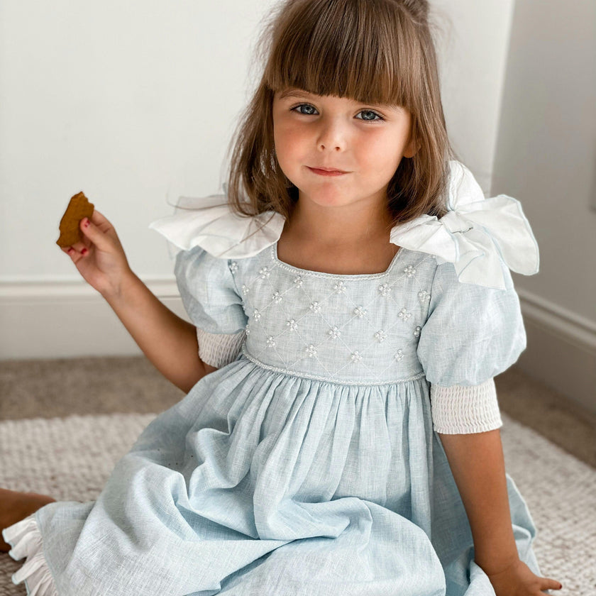 Charlotte Baby Blue Linen Dress