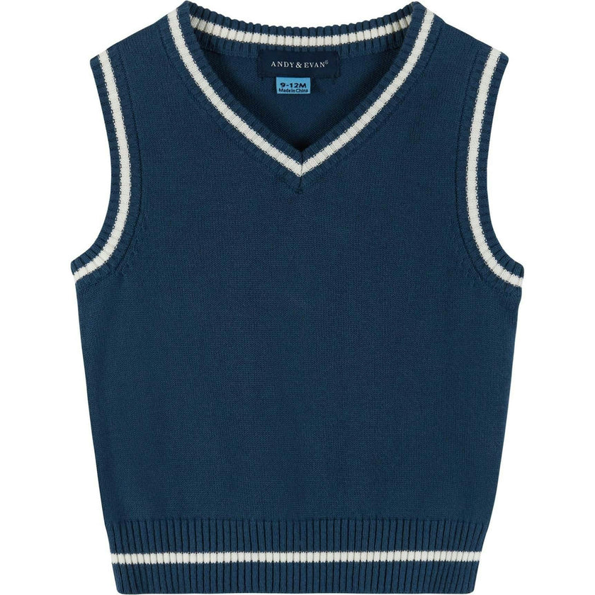 Infant Plaid Poplin and Sweater Vest Set