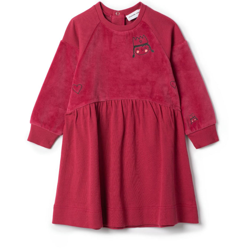 Princess Print Dress Berry