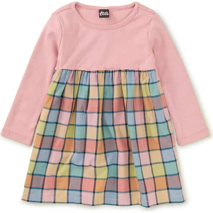 Print Mix Skirted Baby Dress, Brown