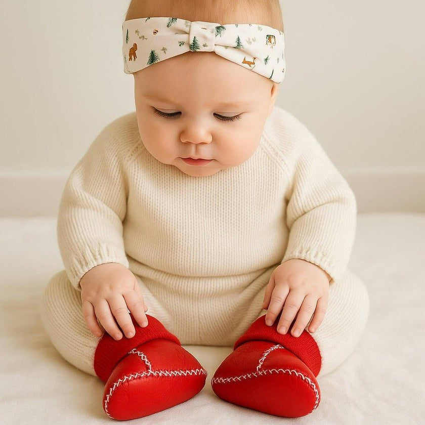 cozy booties| red