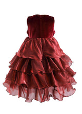 Red Sequin & Tiered Organza Dress