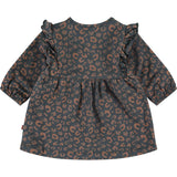 Leopard Print Long Sleeve Ruffle Dress