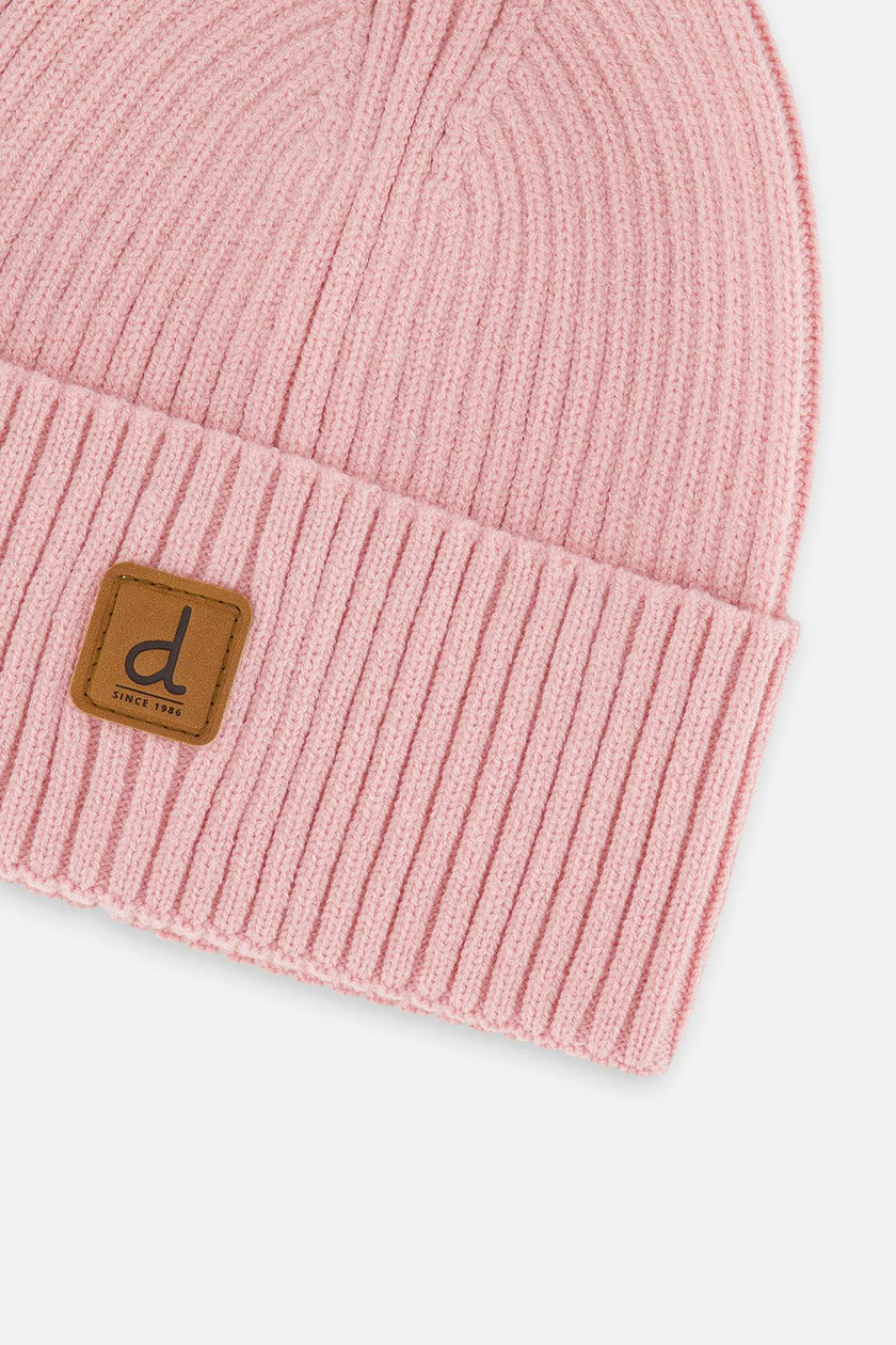Ribbed Knit Hat Pale Dusty Pink