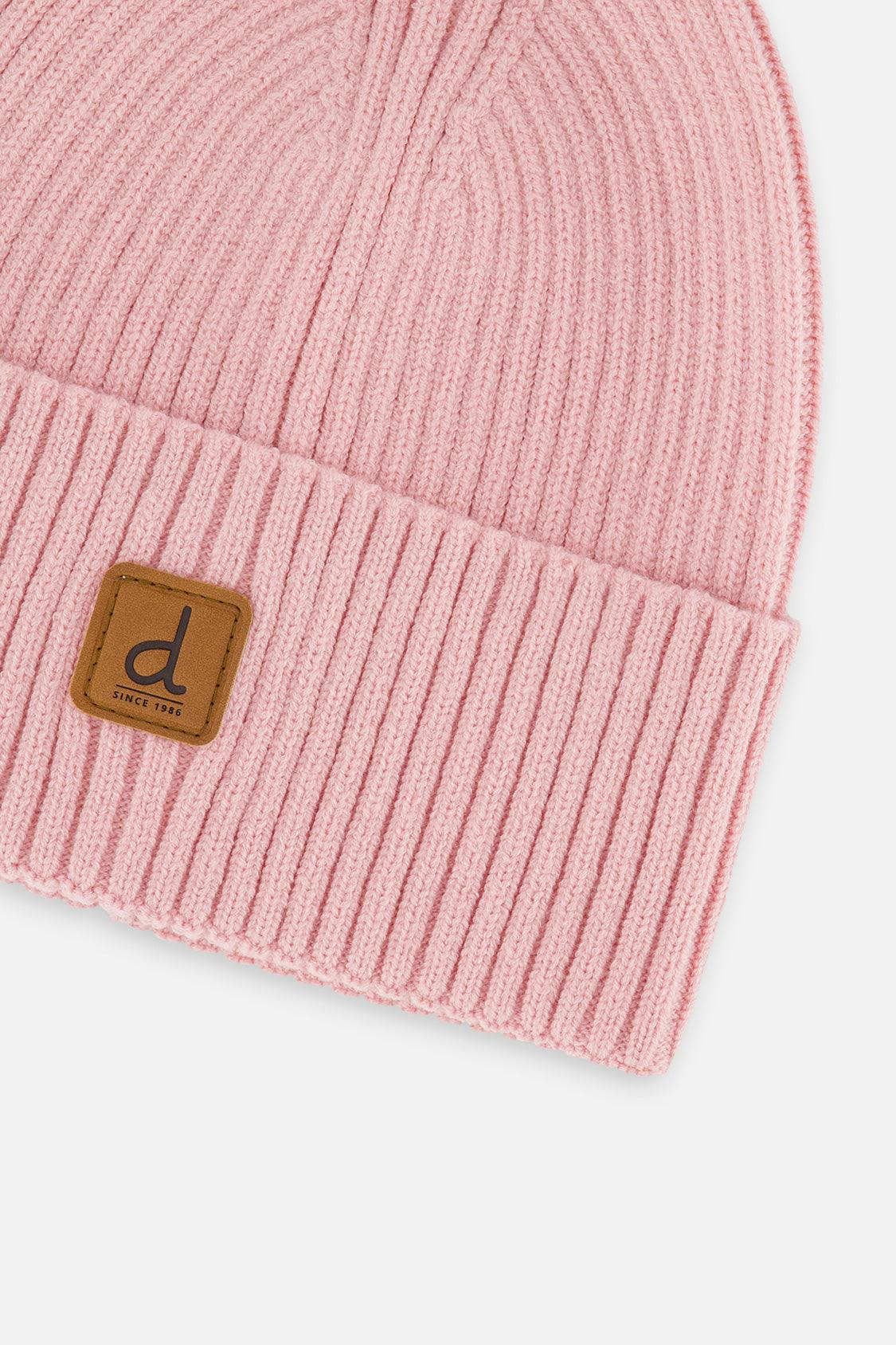Ribbed Knit Hat Pale Dusty Pink