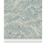 Wallpaper Zebra color bleu jean