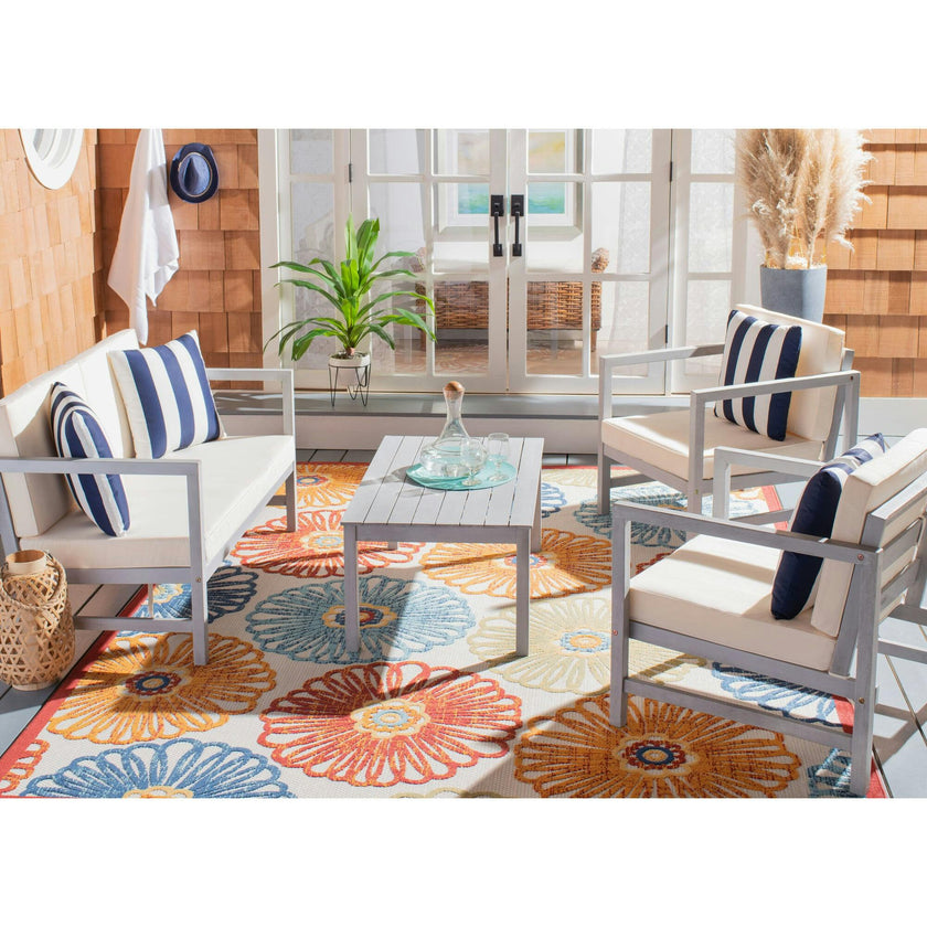 Montez 4-Piece Outdoor Set with Accent Pillows