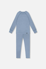 Merino Wool Base Layer Set Blue Gray