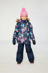 Two Piece Play Snowsuit Blue Floral Print