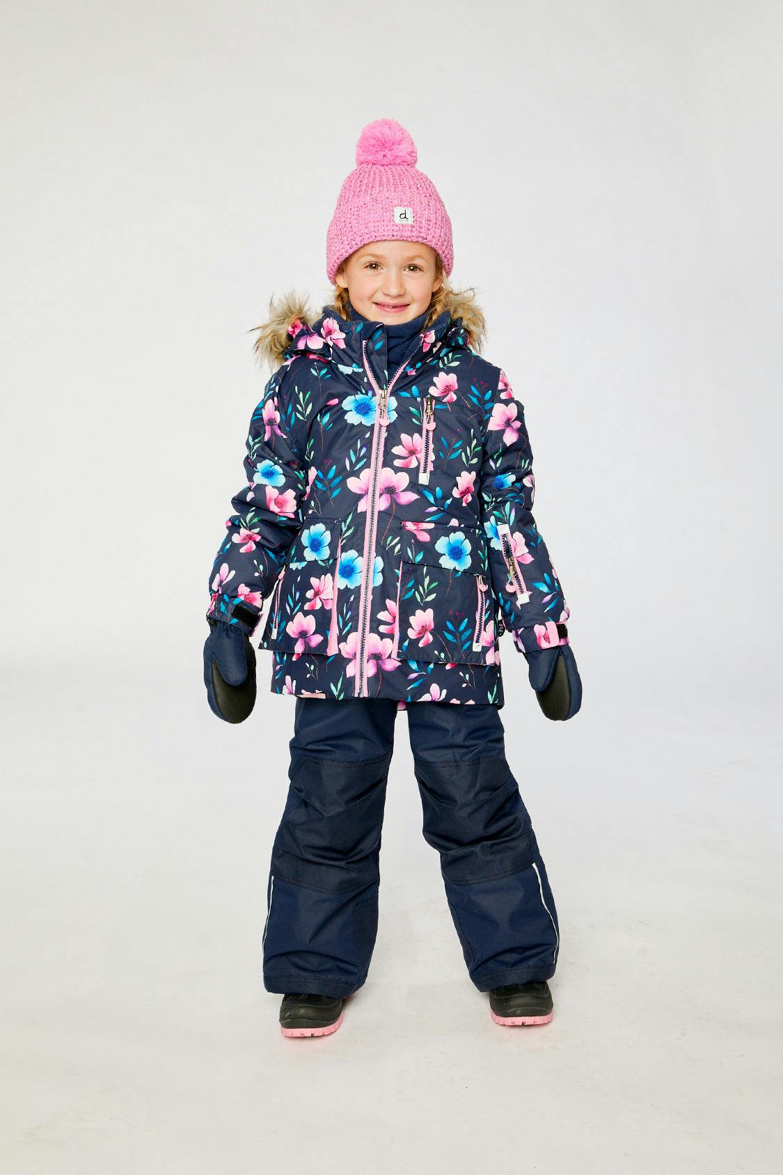 Two Piece Play Snowsuit Blue Floral Print