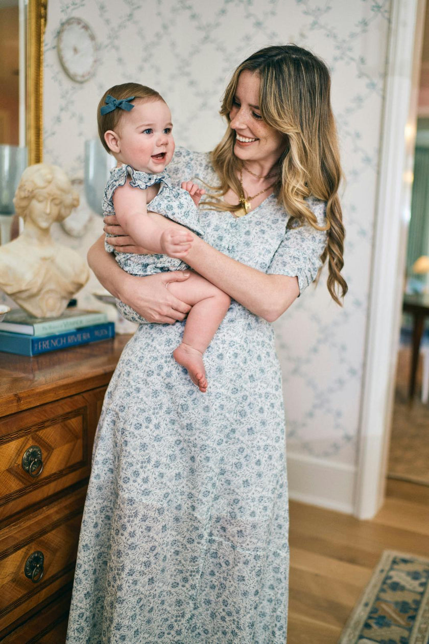Elaine Dress in Floral Blues